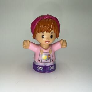 Fisher Price Little People Girl Pink Headband Purple Shoes Figure